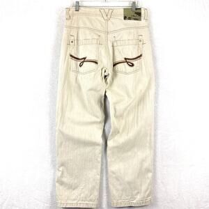 VTG 5ive Jungle Co Jeans Mens 32x32 Beige Y2K Baggy Skate Streetwear Hip Hop